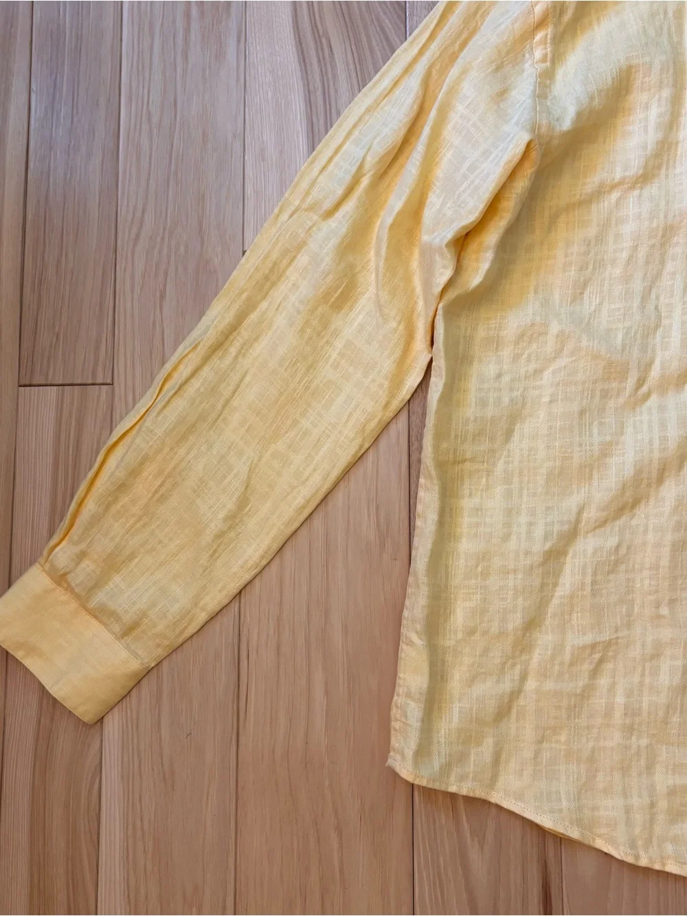 Jos. A Bank Yellow Linen Button Front Long Sleeve Shirt